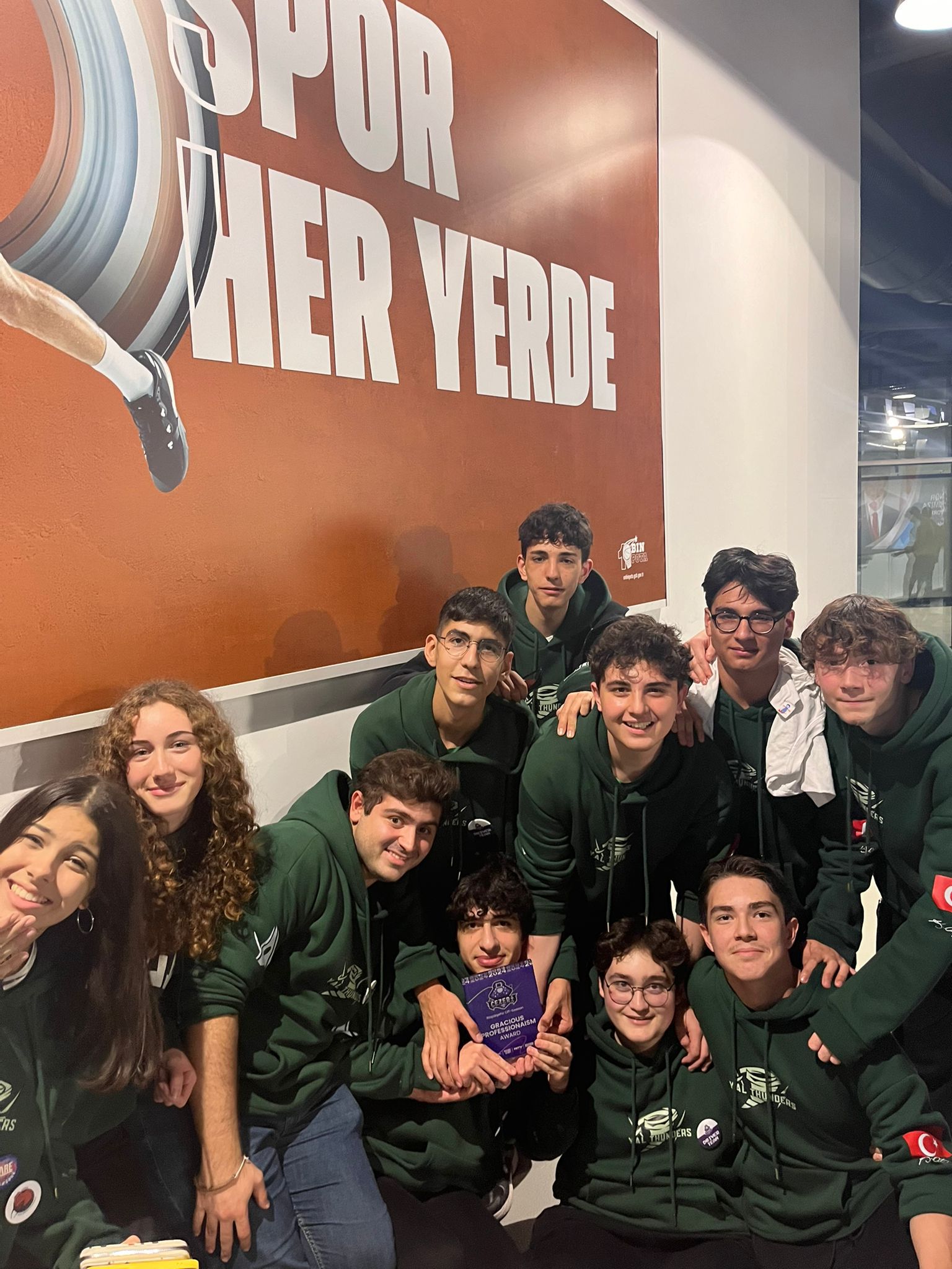 Team posing at Cezeri Robotics Tournament